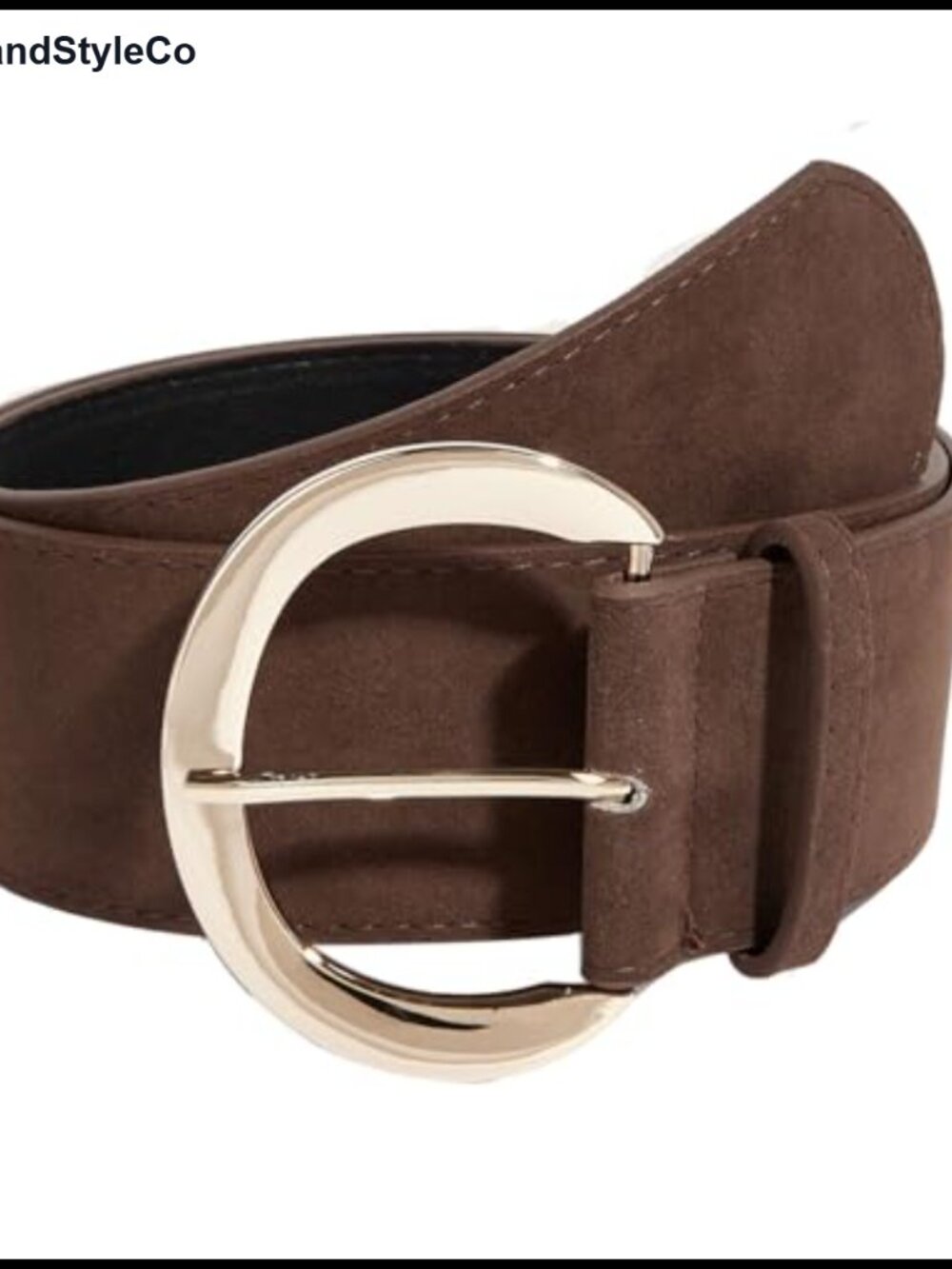 Retro Wide PU Faux Suede Leather Waist Belt for Women – Gold Buckle Adjustable